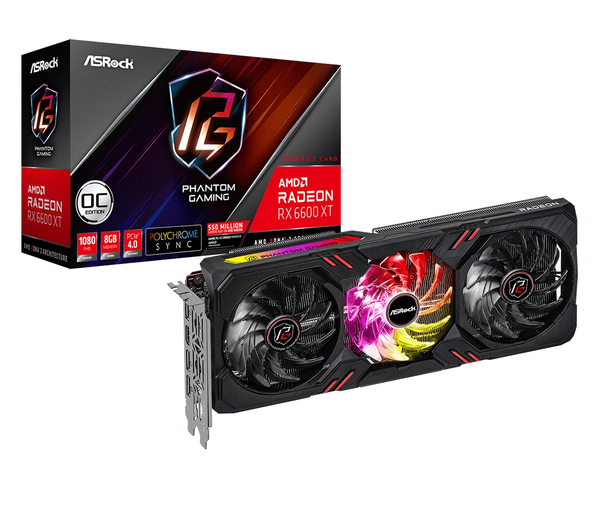 ASRock Radeon RX 6600 XT Phantom Gaming D 8GB OC